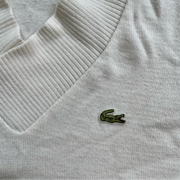 Vintage Lacoste Tennis V-neck Knit Top - XS - Picture 2 of 3